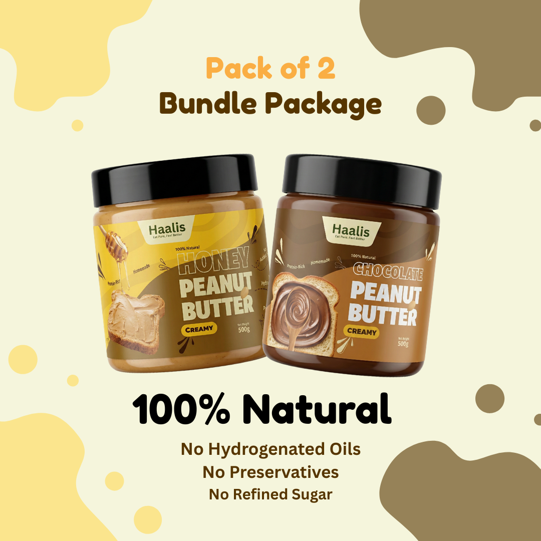 Honey Peanut Butter Creamy + Chocolate Peanut Butter Creamy - Pack of 2 - 500g (Each)