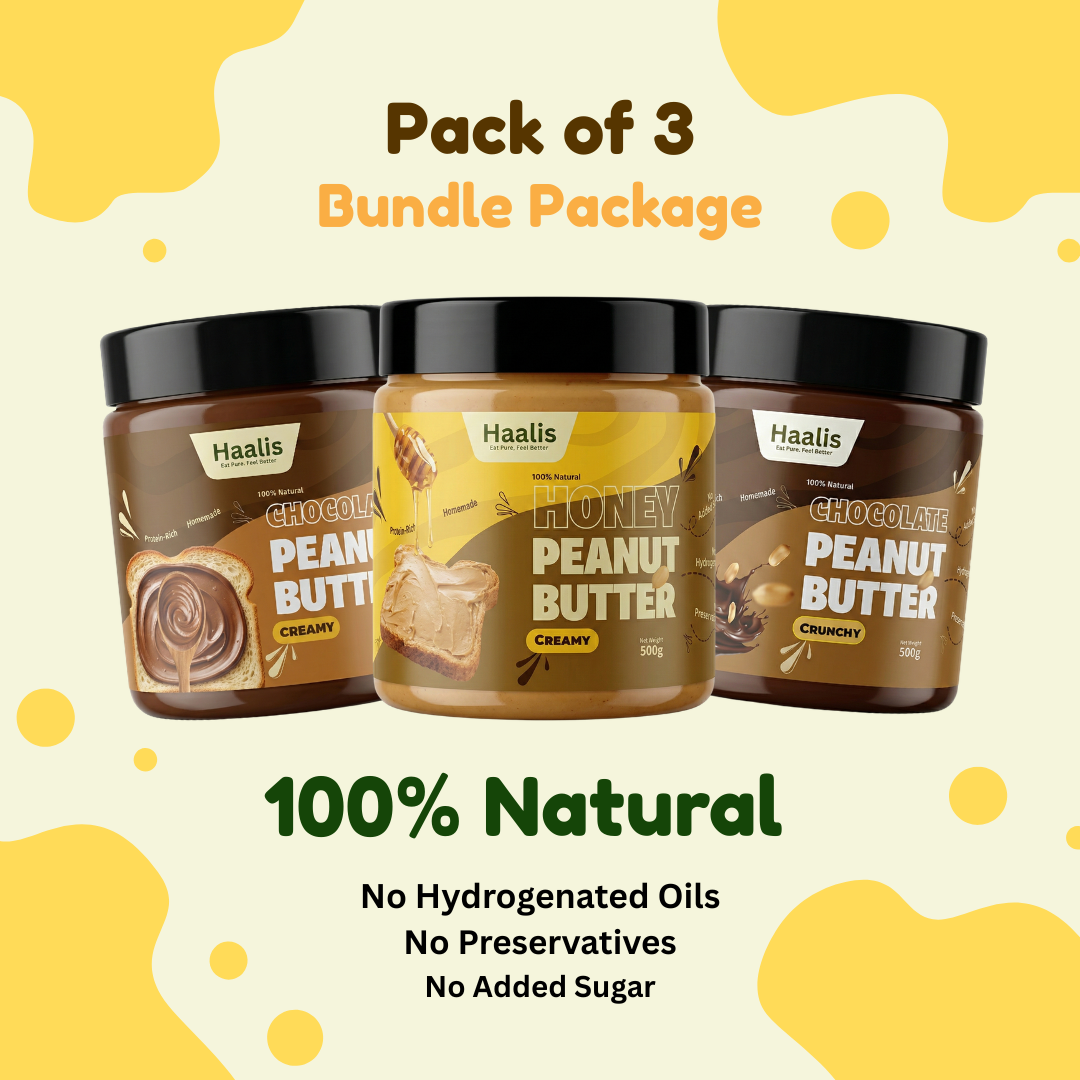Chocolate Peanut Butter Creamy + Honey Peanut Butter Creamy + Chocolate Peanut Butter Crunchy - Pack of 3 - 500g (Each)
