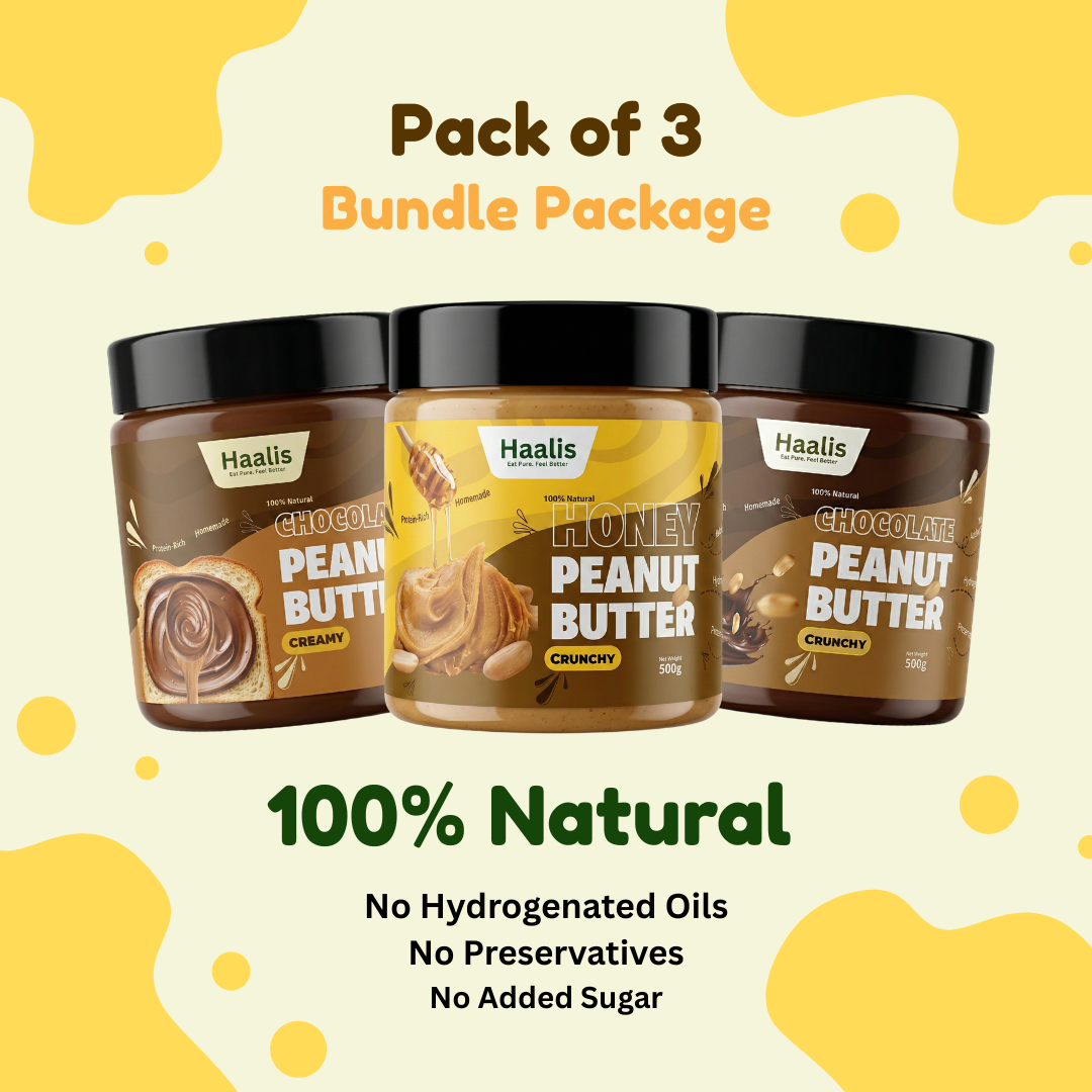 Chocolate Peanut Butter Creamy + Honey Peanut Butter Crunchy + Chocolate Peanut Butter Crunchy - Pack of 3 - 500g (Each)