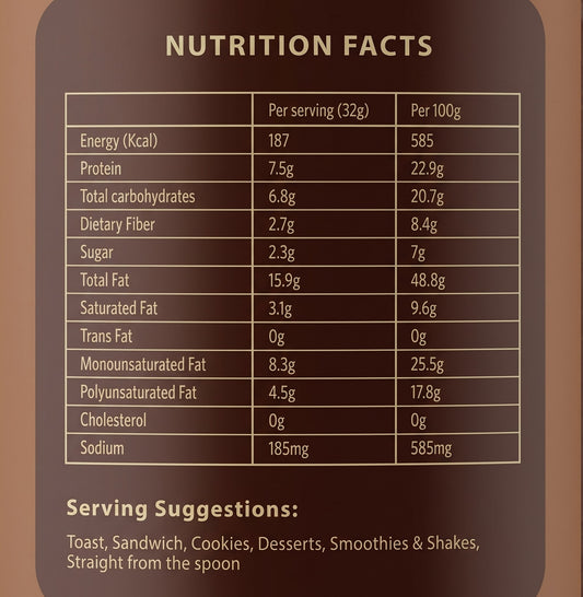 100% Natural Dark Chocolate Peanut Butter Crunchy - No Palm Oil, No Preservatives, No Artificial Flavour - 500g