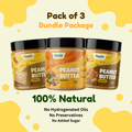 Honey Peanut Butter Creamy + Classic (Unsweetened) Peanut Butter Crunchy + Honey Peanut Butter Crunchy - Pack of 3 - 500g (Each)