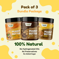 Classic (Unsweetened) Peanut Butter Crunchy + Honey Peanut Butter Crunchy + Chocolate Peanut Butter Crunchy - Pack of 3 - 500g (Each)