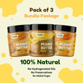 Classic (Unsweetened) Peanut Butter Crunchy + Honey Peanut Butter Creamy + Classic (Unsweetened) Peanut Butter Creamy - Pack of 3 - 500g (Each)