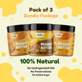 Classic (Unsweetened) Peanut Butter Crunchy + Honey Peanut Butter Crunchy + Classic (Unsweetened) Peanut Butter Creamy - Pack of 3 - 500g (Each)