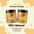 Classic (Unsweetened) Peanut Butter Creamy + Classic (Unsweetened) Peanut Butter Crunchy - Pack of 2 - 500g (Each)