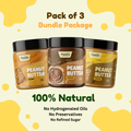 Classic (Unsweetened) Peanut Butter Creamy + Honey Peanut Butter Creamy + Chocolate Peanut Butter Creamy - Pack of 3 - 500g (Each)