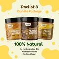 Classic (Unsweetened) Peanut Butter Creamy + Chocolate Peanut Butter Crunchy + Honey Peanut Butter Creamy - Pack of 3 - 500g (Each)