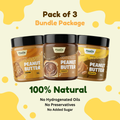 Classic (Unsweetened) Peanut Butter Creamy + Honey Peanut Butter Crunchy + Chocolate Peanut Butter Creamy - Pack of 3 - 500g (Each)