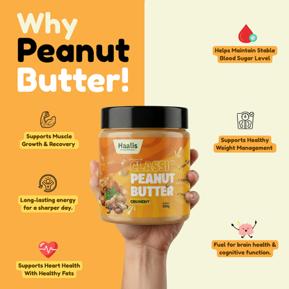 Classic (Unsweetened) Peanut Butter Crunchy - 500g
