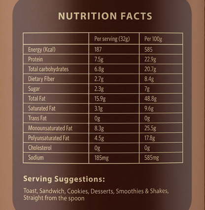 100% Natural Dark Chocolate Peanut Butter Creamy - No Palm Oil, No Preservatives, No Artificial Flavour - 500g
