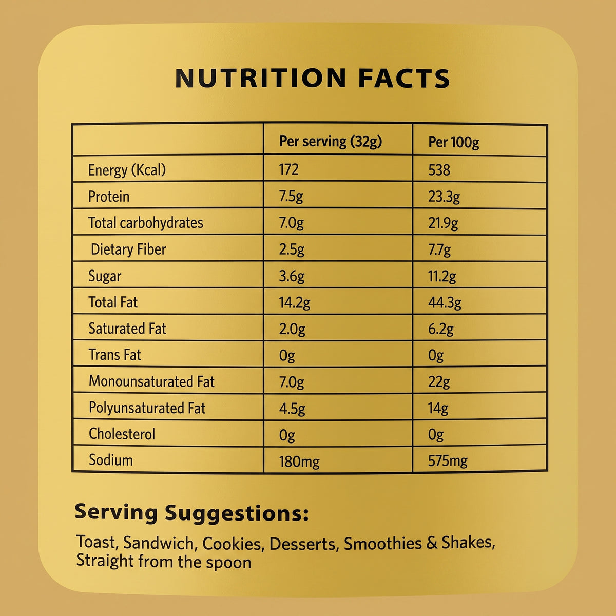 100% Natural Honey Peanut Butter Crunchy - No Palm Oil, No Preservatives, No Artificial Flavour - 500g